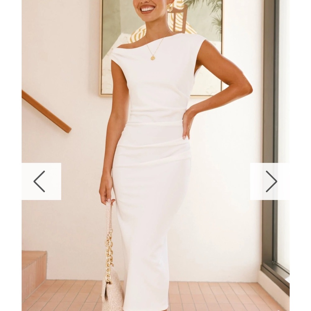 LILAH MIDI DRESS - WHITE